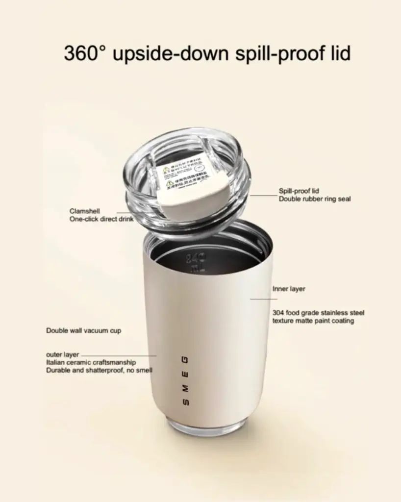 تراول ماگ اسمگ اصلی دورنگ سفیدومشکی