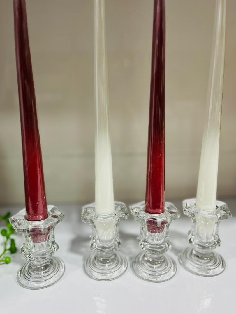 شمع مخروطی  ۳۰سانت سفیدوقرمز