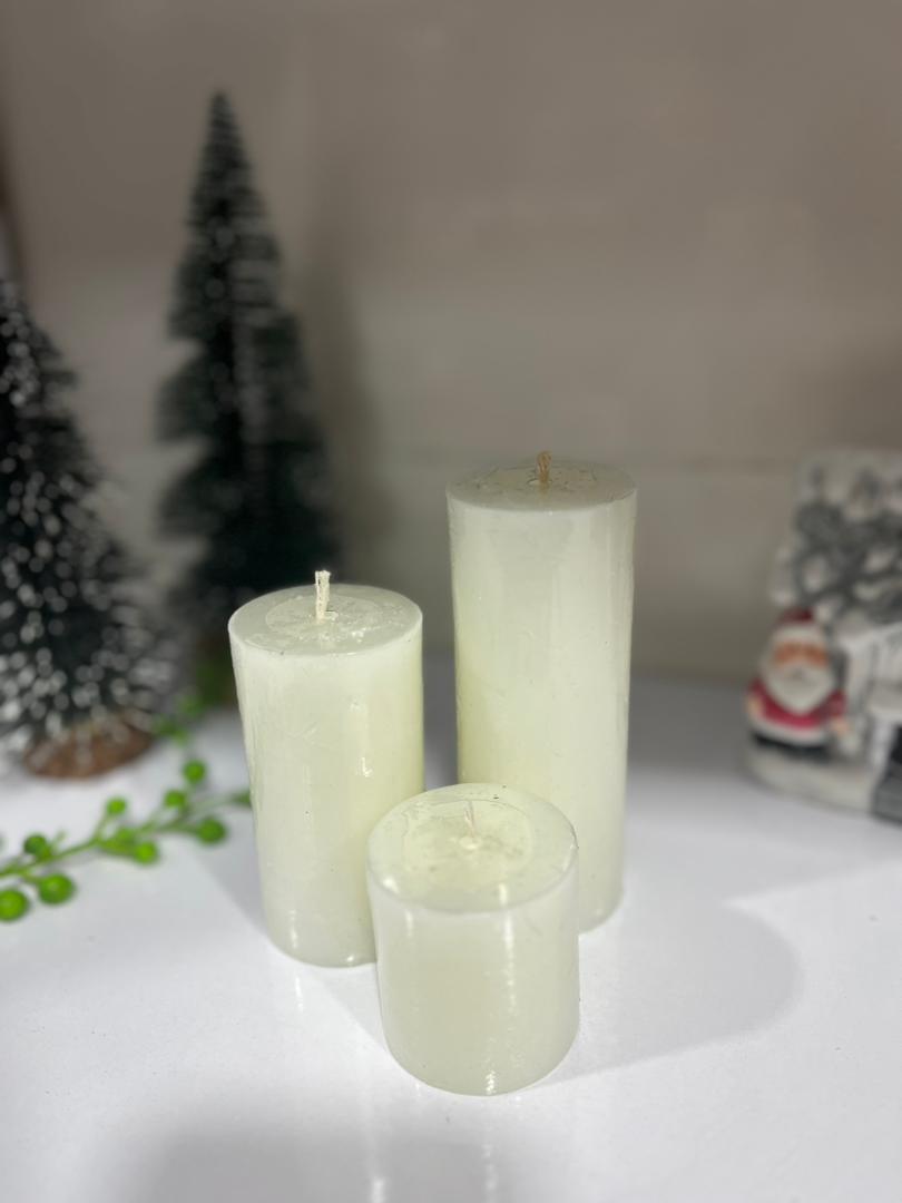 شمع ۳سایز .. سفیدمشکی